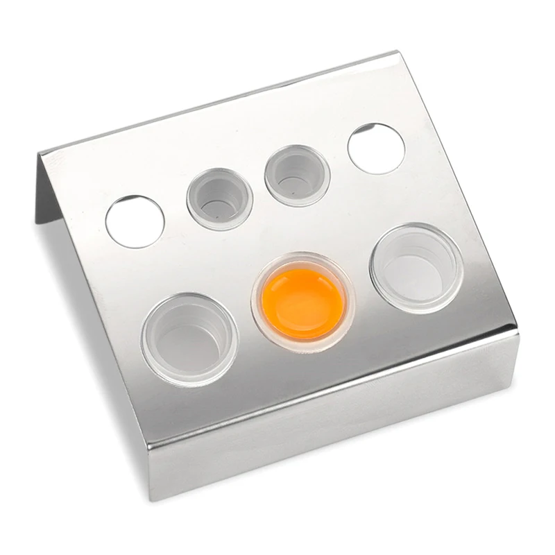

7 Holes Stainless Steel Rectangle Cover Tattoo Ink Pigment Cups Caps Stand Holder Storage Container Rack Tattoo Accessories