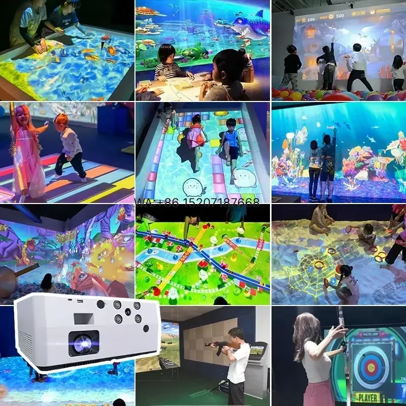 Wmwmnu for Interactive Projector Games Immersive 3D AR 4K Hologram Projection Indoor All-in-one Virtual Kids Gaming for Floor