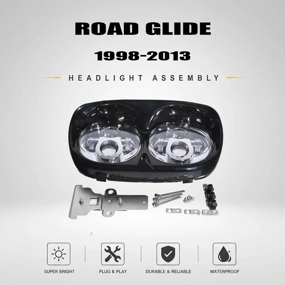 Reflektor LED 5.75 cala z projektorem do motocykla Harley Road Glide FLTR 1998-2013
