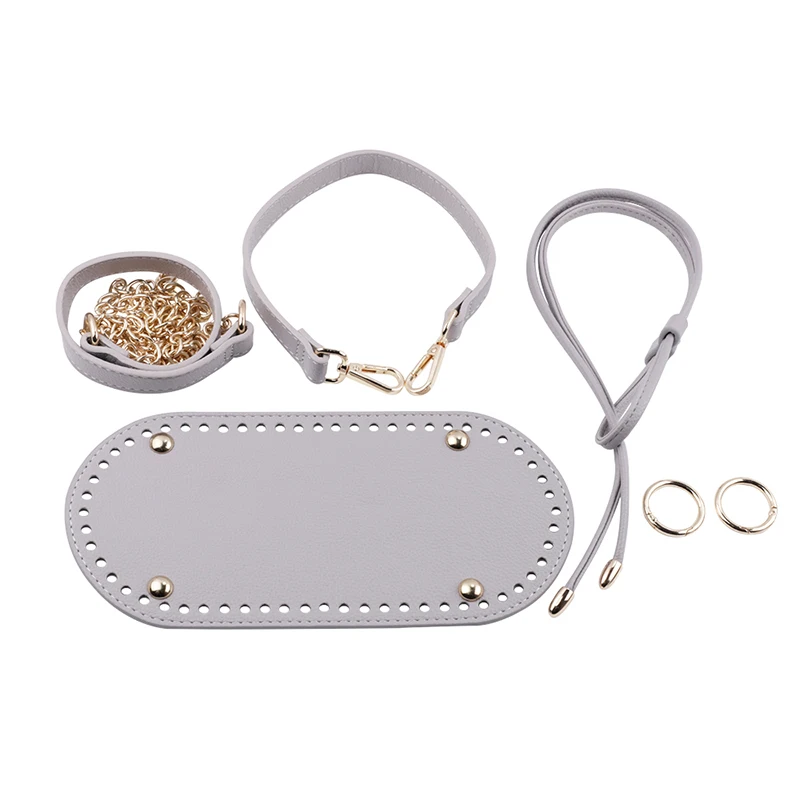 DIY Handmade Backpack Bag Accessories Leather Bag Bottom With Hardware Drawstring Bag Set Women Handbag Handle Shoulder Strap
