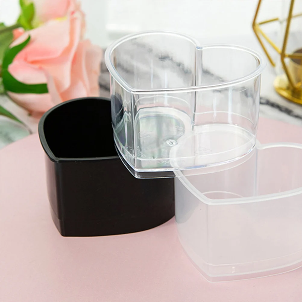 

Disposable Heart Shaped Mousse Cups 8 Sets Transparent Material Cake Pudding Cup Lid Dust Proof Ideal for Parties Weddings