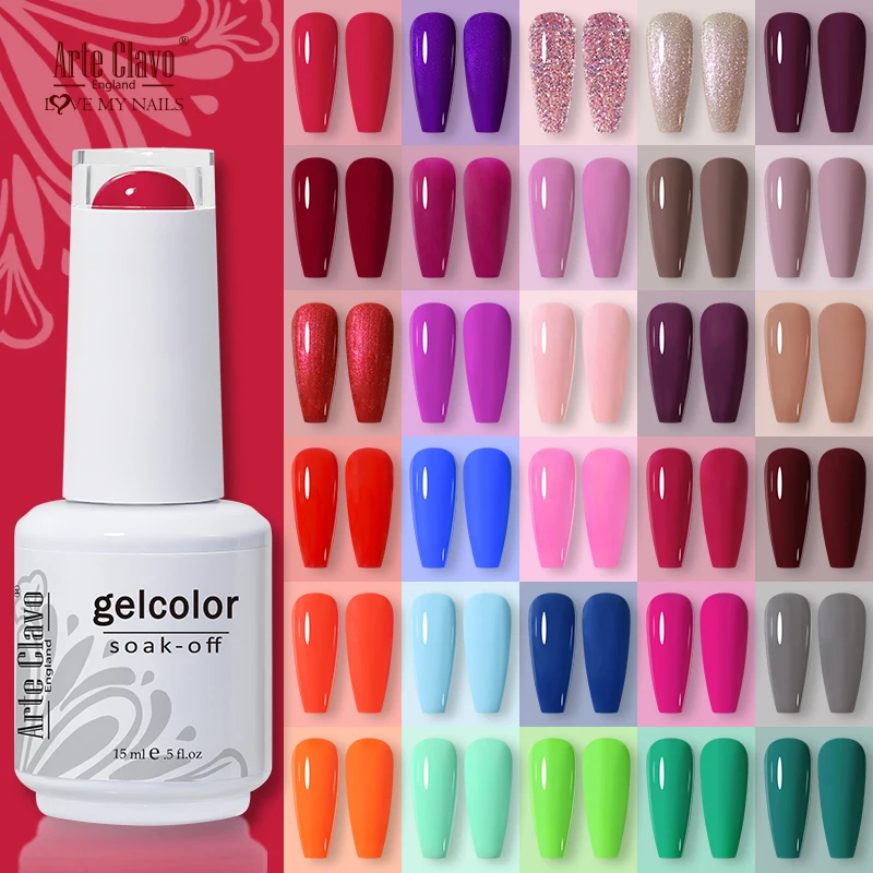 アルテクラボ 15ml ネイルジェルポリッシュ セミパーマネント グリッター ソークオフ 404カラー ベース トップコート UVネイルジェル マニキュア LEDネイルアート マニキュア