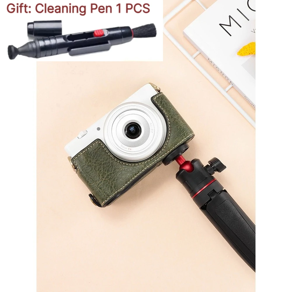 Half cover For Sony ZV1F ZV1M2 camera bag ZV1F Camera case protective case PU Leather case base +1 PCS Free Cleaning Pen