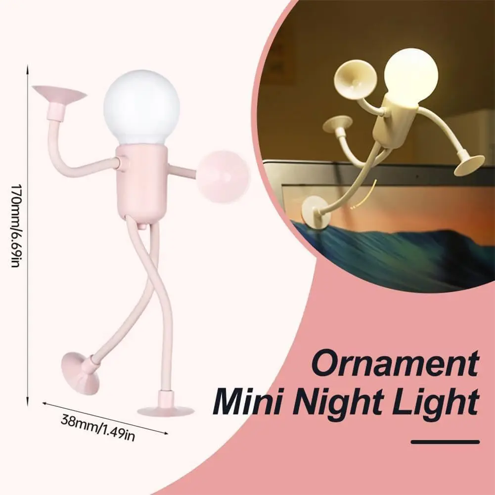 Variable shape fun athlete nightlight, DIY shaped nightlight suction cup can be bent for bedroom bathroom Christmas decoration