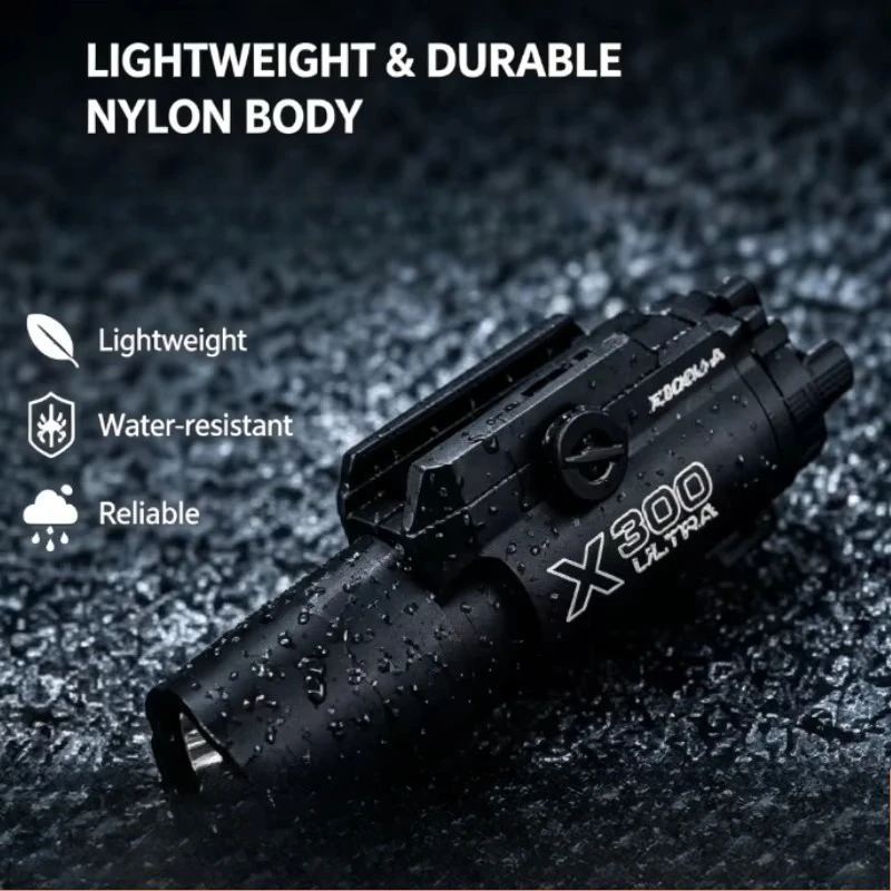 Multifunctional Track Attached Hand Light X400 Portable Outdoor Flashlight with Auxiliary Indicator Light for Hiking At Night
