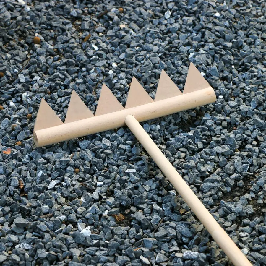 

Zen Garden Grab Tool 48 л 6 Зуб для зубной пилы Открытый японский садовый грабли Полный размер DIY Медитация Рок Песок Сад Zen Деревянный Ra