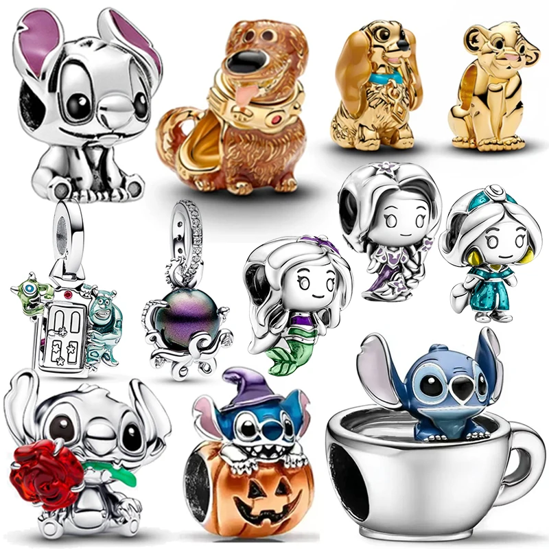 Abalorios de Plata de Ley 925 Serie Princesa: Cachorro Carnaval para Pulseras Originales 925 de Mujer, Colgante DIY, Regalo de Joyería