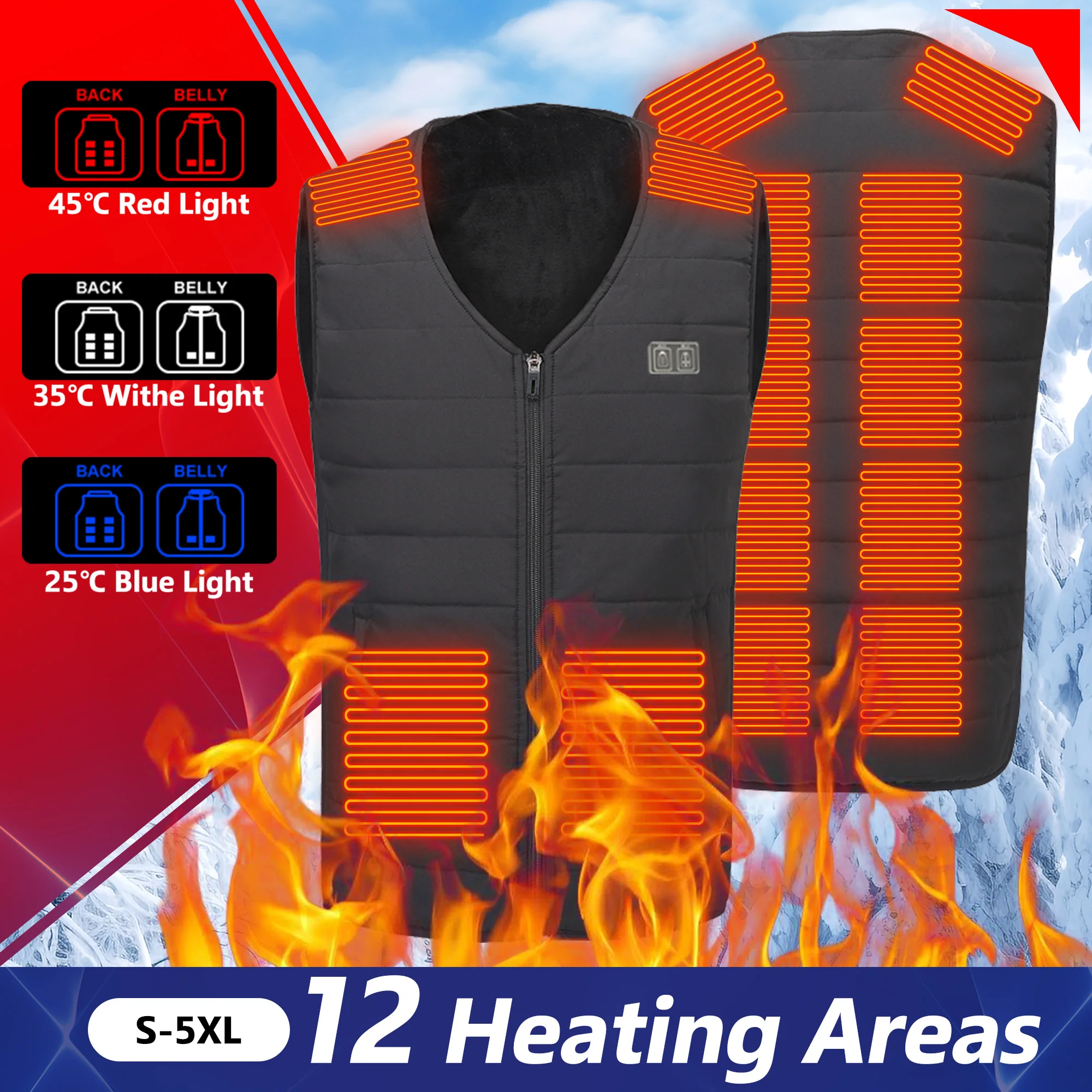 

9 Heated Vest Men Women Usb Heated Jacket Thermal Hunting Ski Vest Winter Heating Jacket Electric Heating Vest Heating Ski Vest