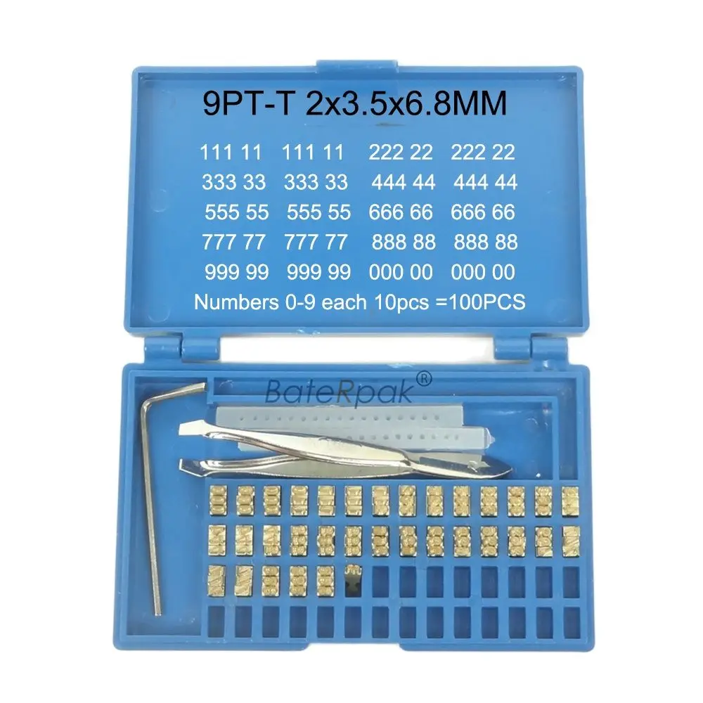 BateRpak 9PT-T 2x3.5x6.8MM Brass Character MY-380 Coding Machine Brass Letters