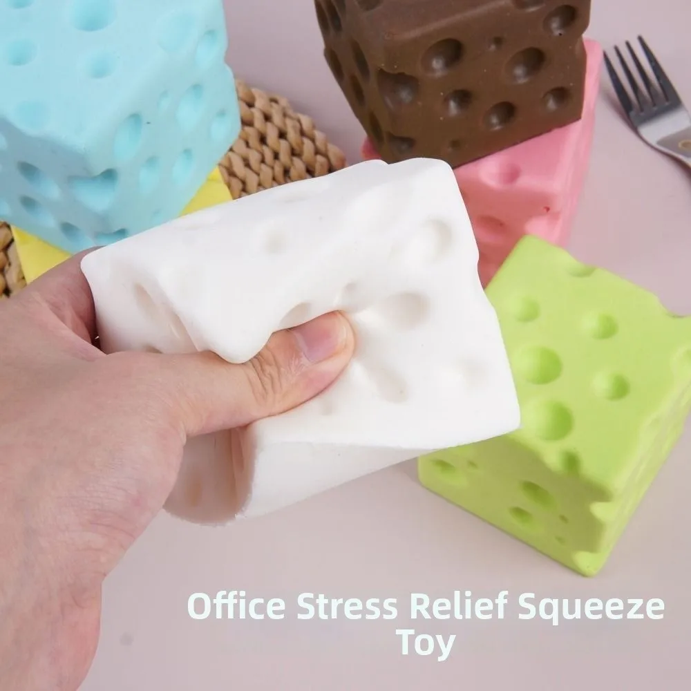5/7cm Cheese Squeezed Cube PU Slow rebound Super Soft Slow Rebound Fidget Toy Comfortable Elastic Cheese Squishy Toy