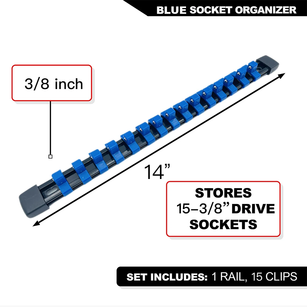 1/4 "3/8" 1/2 "Wrench Houders Rechte Plastic Universele Socket Organizer Rail Beugel Reparatie gereedschap Socket muursleutel Thuis Gereedschap