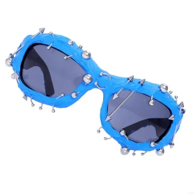 

Стильные солнцезащитные очки в оправе с заклепками и защитой UV380 для женщин и мужчин, очки унисекс для повседневного реквизит