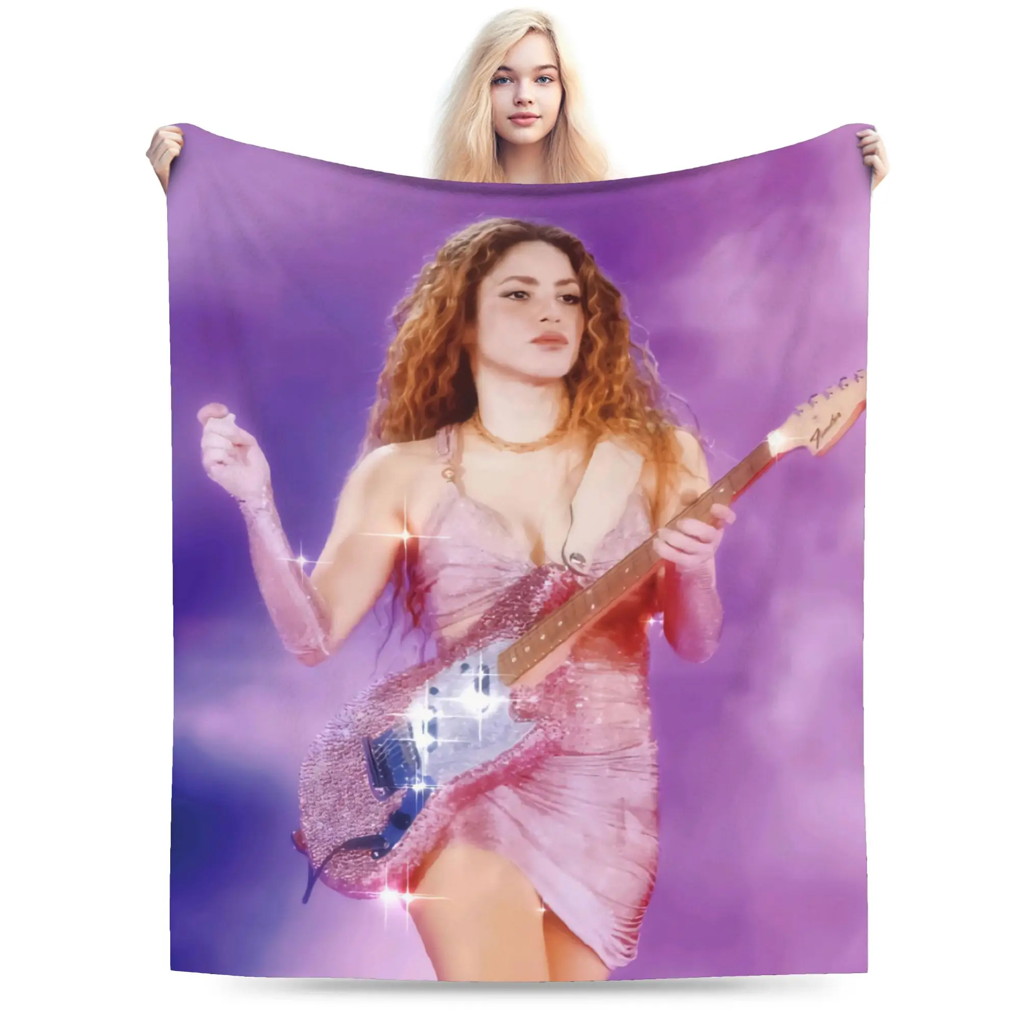 Singer S-Shakira Blankets Fleece All Season  Portable Soft Throw Blanket for Home Bedroom Rug Piece