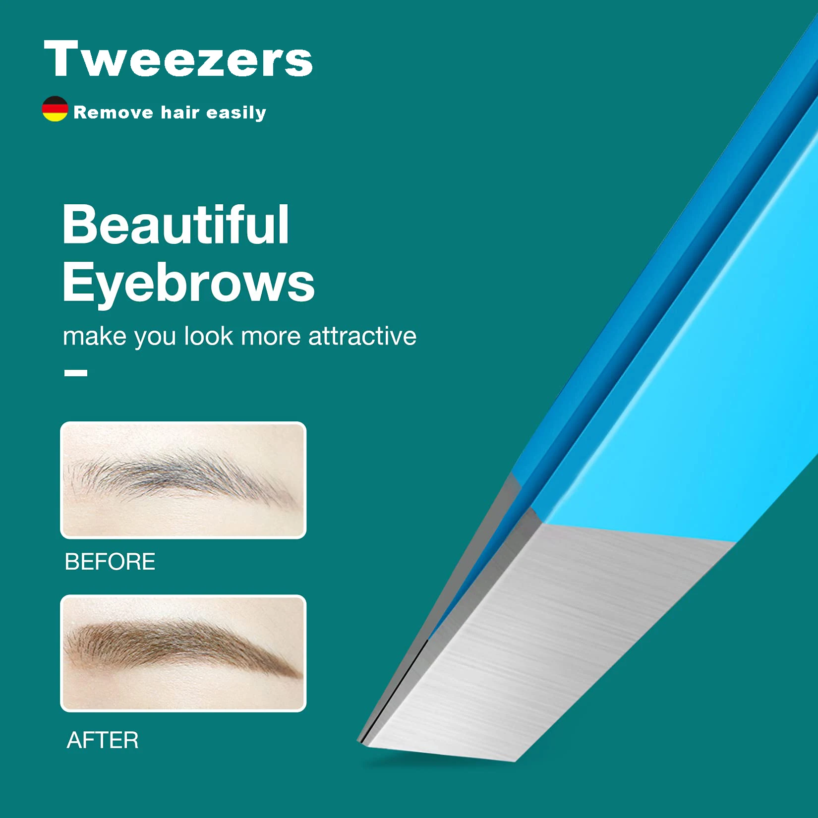 1Pcs Eyebrows Tweezers Colorful Beauty Fine Hairs Puller Makeup Tools Stainless Steel Slanted Eye Brow Clips Removal