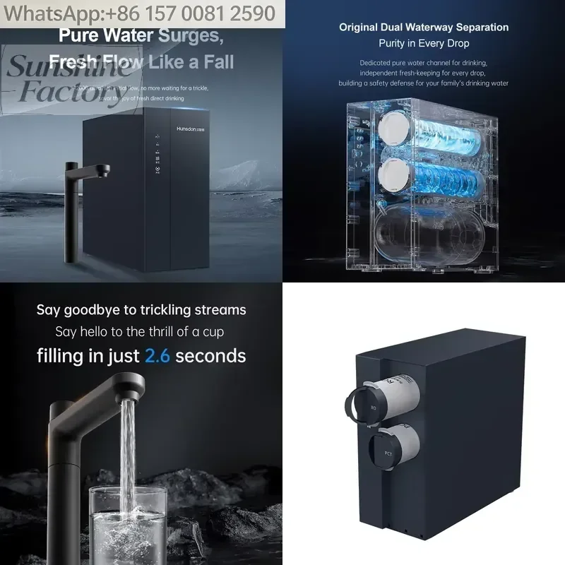 Under Sink Tankless Electric Plastic Household 1200 GPD High Capacity Reverse Osmosis RO Water Filter Purifying System