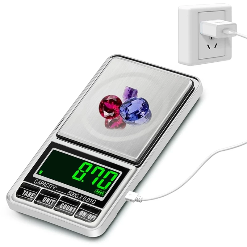 Mini Pocket Gram Digital Jewelry Scales 500g/300g/200g 0.01g Electronic Weighting Accurate Weight Balance Gold Scale