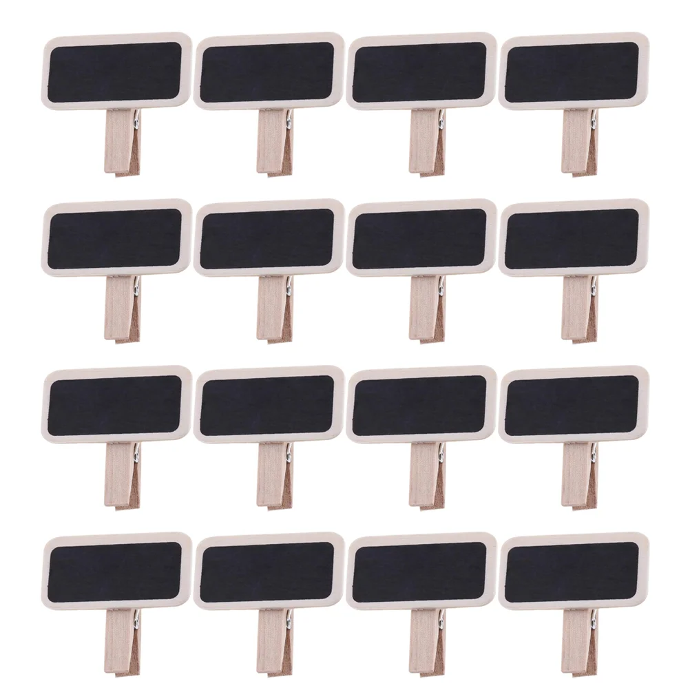 

50 Pcs Blackboard for Kids Wooden Clips Mini Small The Sign Label Message Bamboo