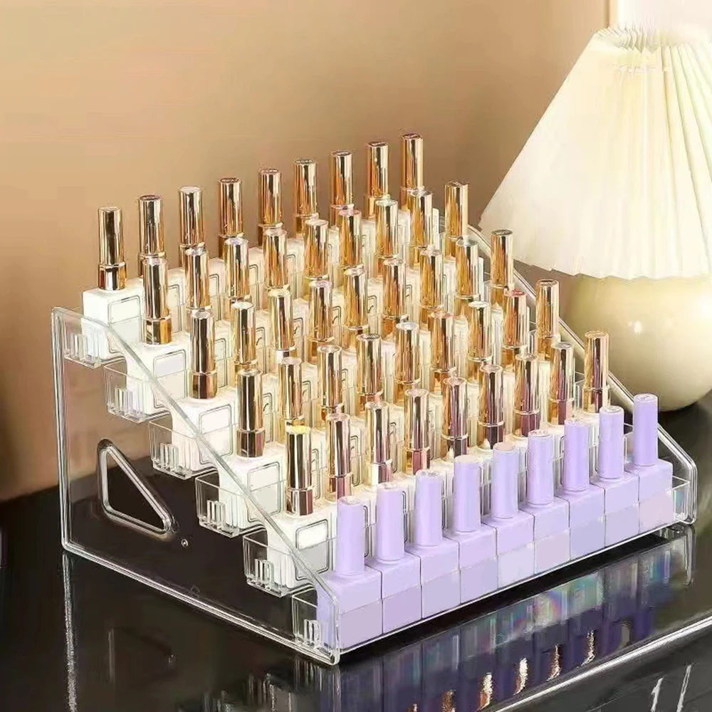 

Acrylic Nail Polish Display Stand Badge Storage Shelf Model Doll Holder Glasses Makeup Storage Transparent Desktop Organizer