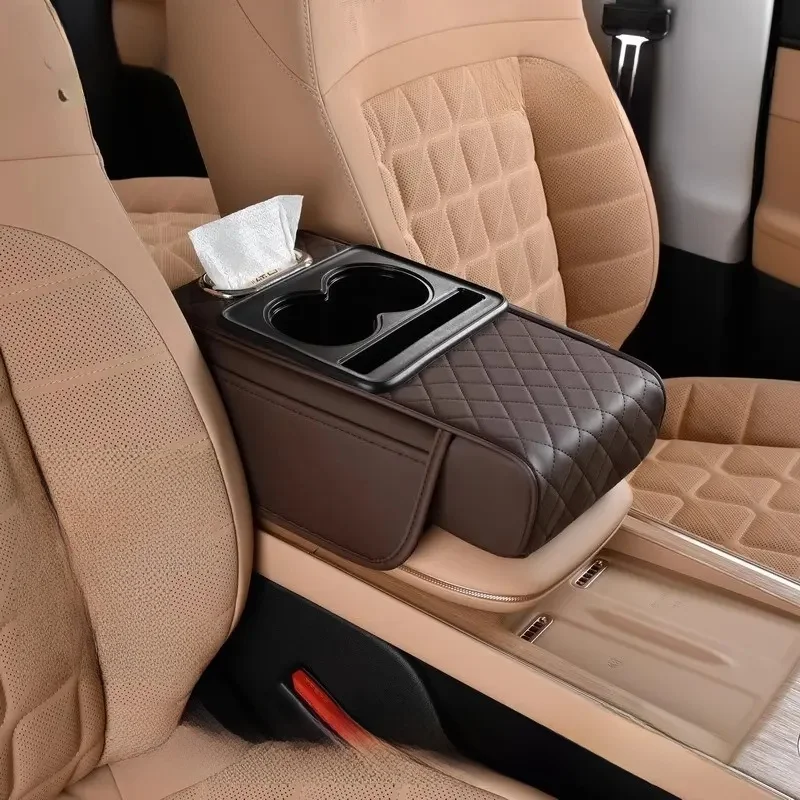 

Центральный подлокотник автомобиля, подставка для коробки, многофункциональная подставка для подлокотника, установленная на транспортном средстве, коробка для салфеток, боковой держатель для чашки...