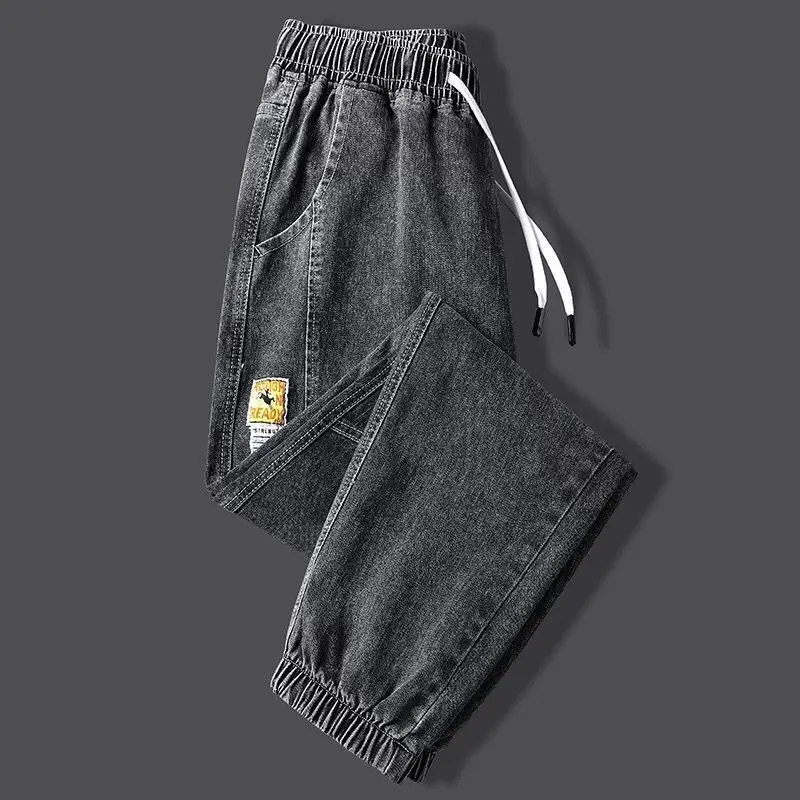 

Men's Denim Jeans Spring Autumn Trendy Workwear Loose Cuffed Harlan Versatile Casual Fce Long Pants High Waist Zipper Closure