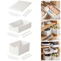 New Pull Out Cabinet Drawer Organizer Slide Out Space Saving Storage Shelves Plastic Storage Rack