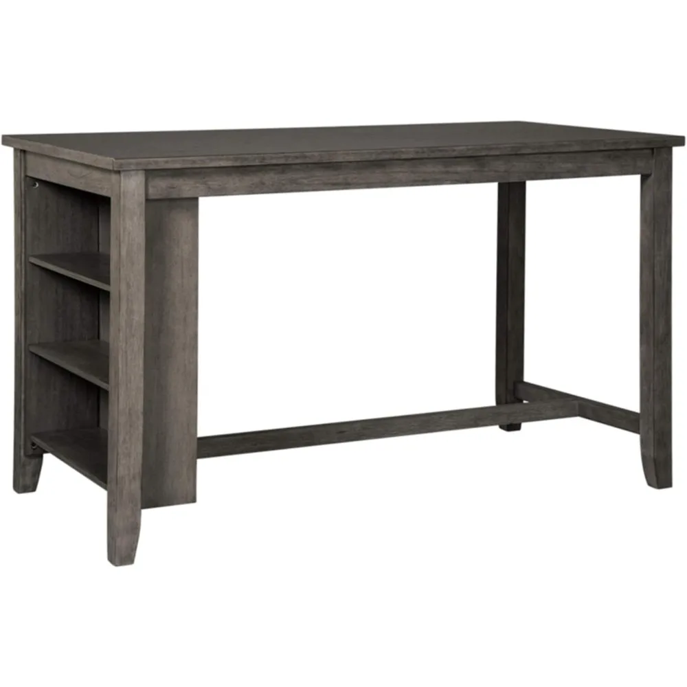 

Caitbrook Rustic Counter Height Dining Table with Storage, Dark Gray