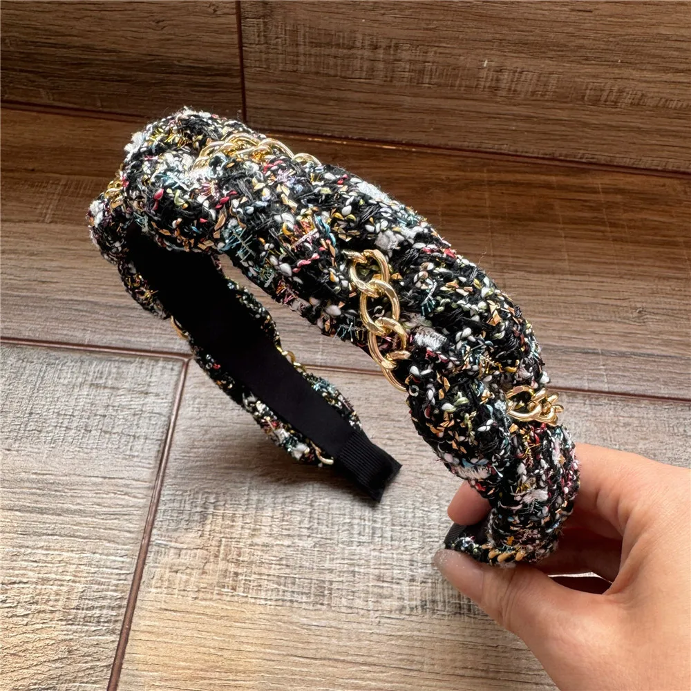 

Винтажные милые аксессуары для волос, ленты-цепочки для вязания, смешанные цвета, повязка на голову для женщин и девочек, повязка на голову с широкими краями, корейские заколки