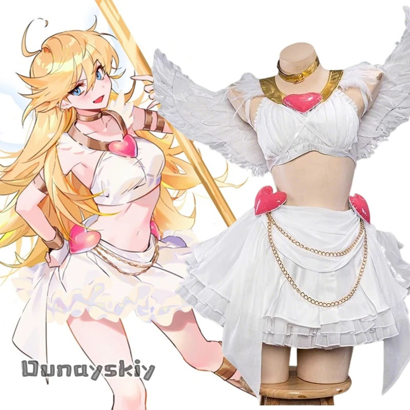 

-코스프레-Angell Pantyy Anarchy Косплей Костюм Женское платье-бандо с крыльями Полный комплект Маскировка на Хэллоуин для взрослых женщин