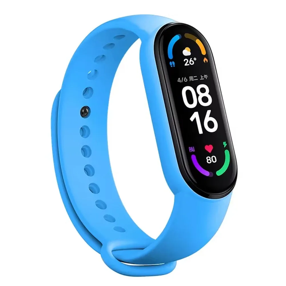 حزام سيليكون لساعة Xiaomi Mi Band 7 6 5 سوار رياضي مريح للتنفس سوار معصم بديل Xiaomi mi band 7 6 5 4
