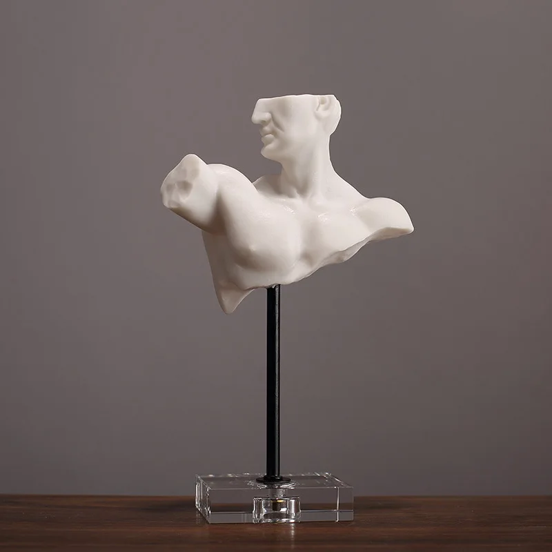 Resin Handicraft Bust Sculpture Roman Figure Abstract Human Body Imitation Gypsum Decorative Figurines Home Decor