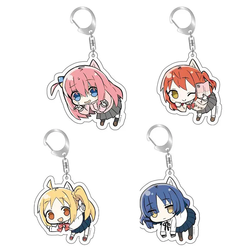 Anime BOCCHI THE ROCK Keychain Gotou Hitori Ijichi Nijika Yamada Ryo Keychains Metal Pendant Chain Key Ring Accessories Jewelry