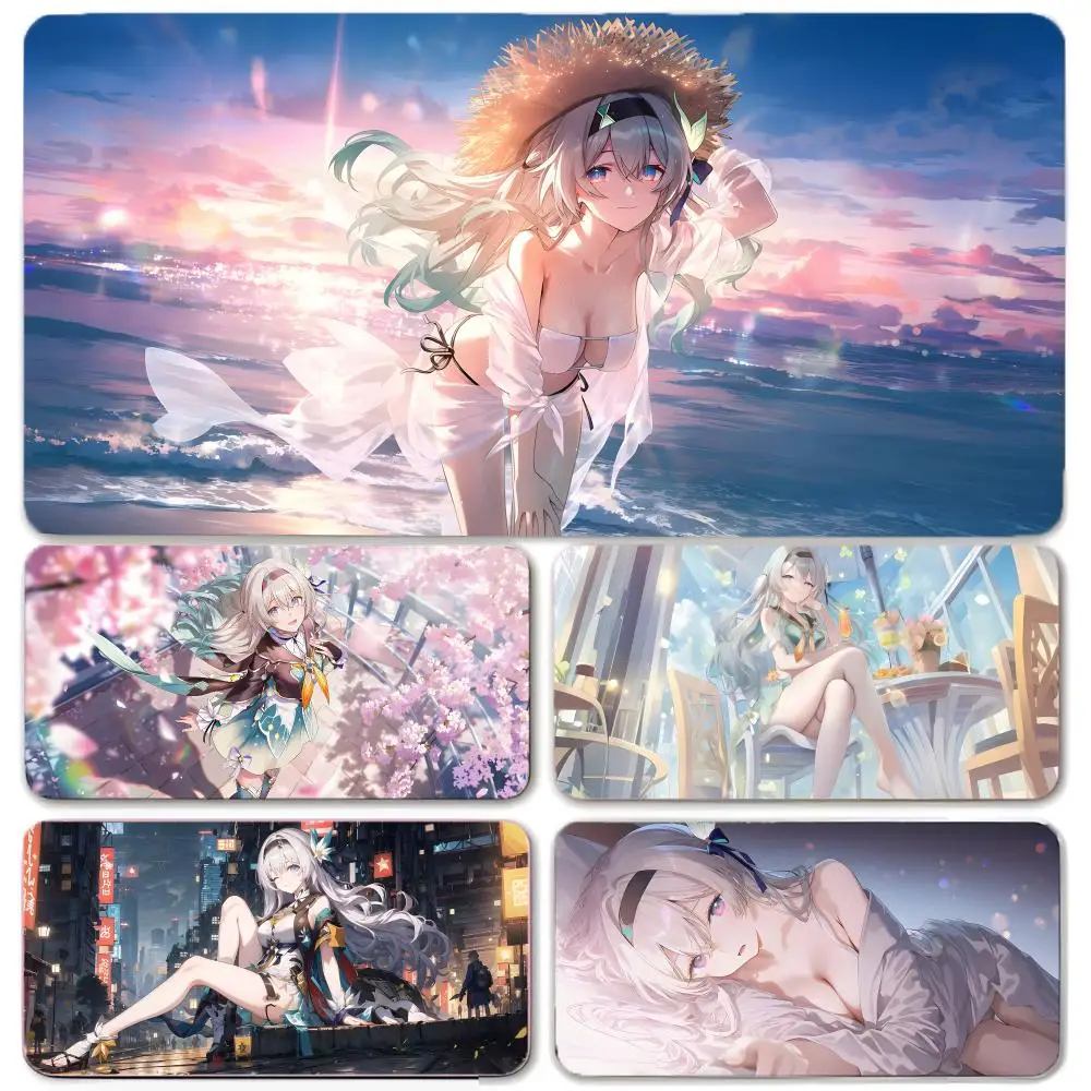 game character Honkai Star Rail Firefly Mouse Pad Large Gaming Mousepad with Thick Stitched Edge Non-Slip Desk Mat