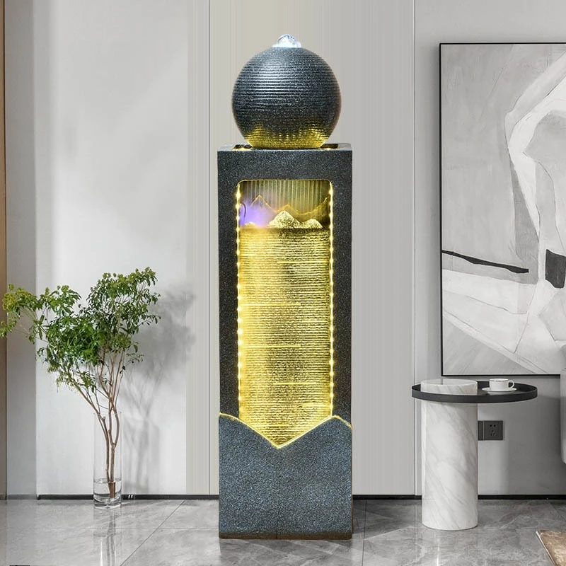 Lucky Feng Shui Wheel Flowing Water Fountain, Chinese Living Room Humidifier, Office Opening Floor Gifts