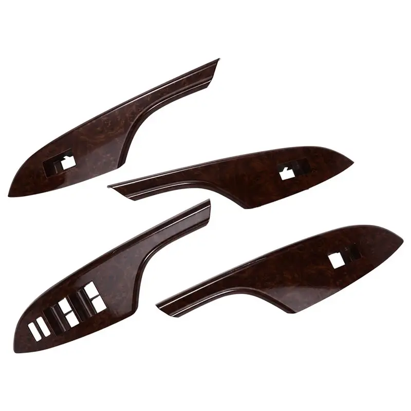 【 Store!!】 Car Window Switch Panel Door Handle Armrest Trim Window Lift Cover For Toyota Corolla 2006-2013 Peach Wood Grain