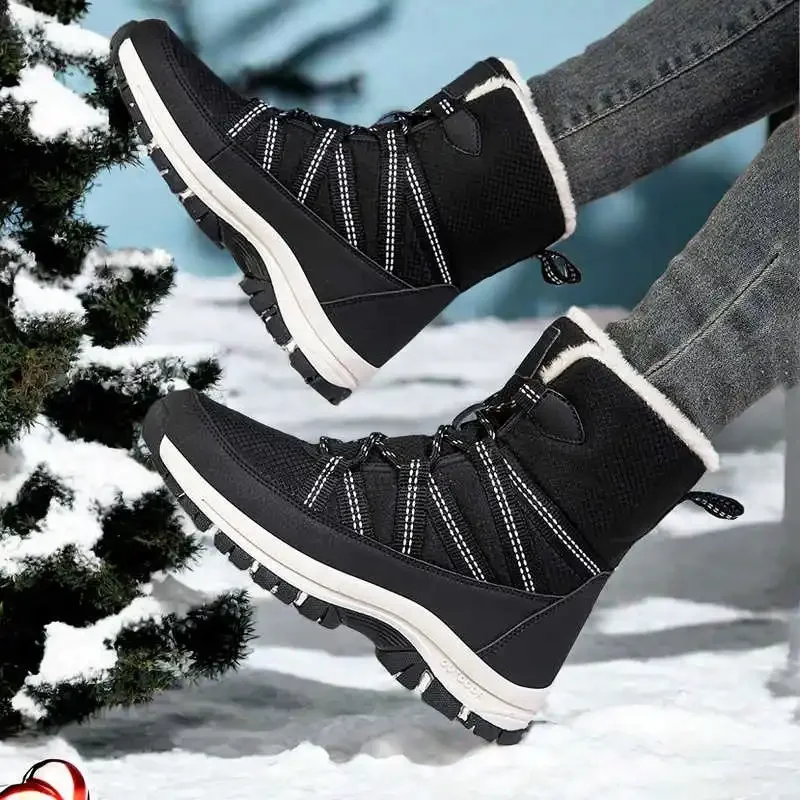 Big Sole Cold-proof Lace-up Long Boots Sneakers Boots Shoes Women Sports Bot Sports-leisure Street Fat Sneakersy Sapatenes