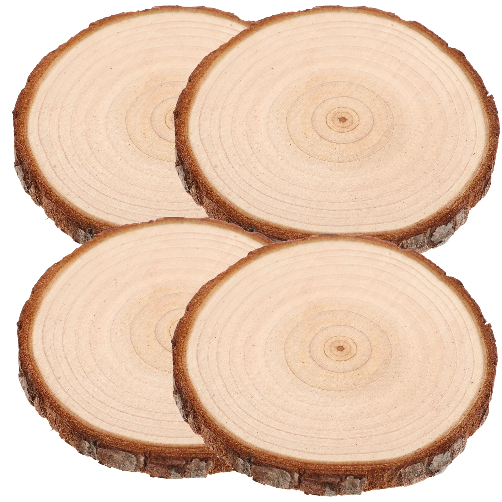 

2pcs Round Wood Chips with Legs Flowerpot Holder Stand Base Plants Balcony Garden Planter Supplies Wooden Cake