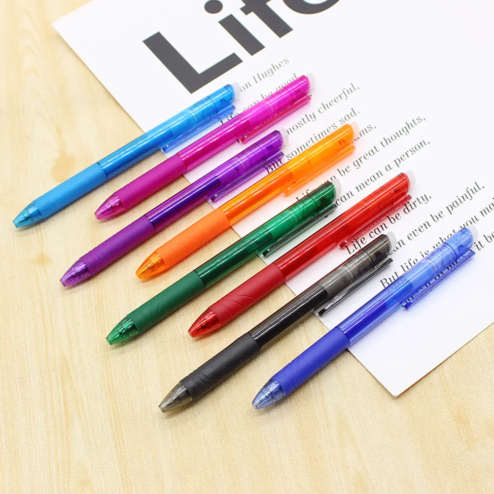

Набор из 8 цветных ручек с тонким наконечником для заметок, дневников, стираемые, канцелярские товары для учителей