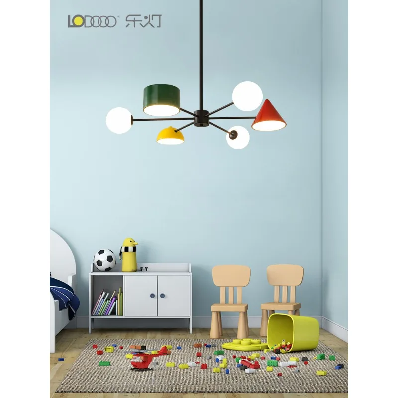 Nordic minimalist modern creative girls bedroom room lights Memphis cartoon children's room lights boys and girls chandelier