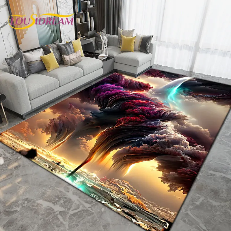 

3D Natural ,Tornado, Cloud Area Rug Large,Carpet Rug for Living Bedroom Sofa Doormat Decoration,Children Play Non-slip Floor Mat