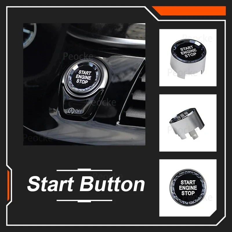 Crystal Start e Stop Tampa do botão do interruptor do motor, apto para BMW F33, F22, F26, F18, F15, F16, F06, G31, G38, G30, F10, F20, F30, F34