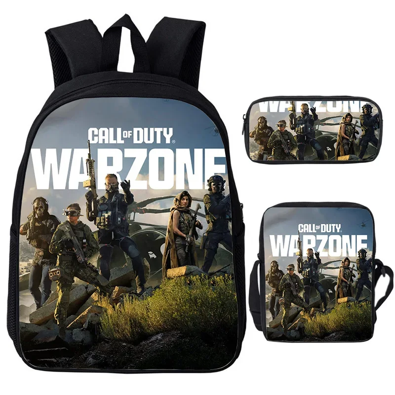 Call Of Duty Warzone School Bags boys girls Children's 3 Pcs Set Backpack Large Capacity Backpack Students Schoolbag gift