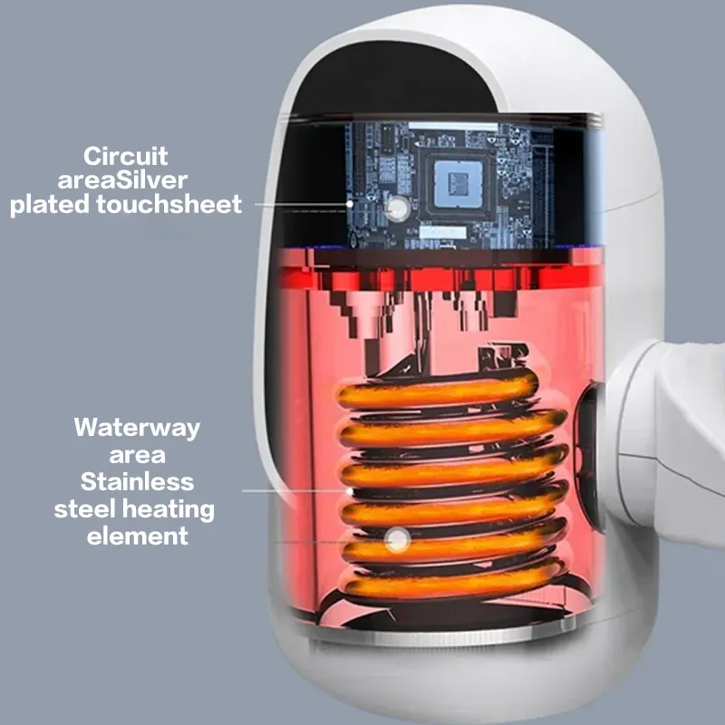 TINSOL Rubinetto caldo istantaneo da 3000 W Scaldabagno caldo e freddo Rubinetto elettrico per riscaldamento rapido da cucina con display della temperatura