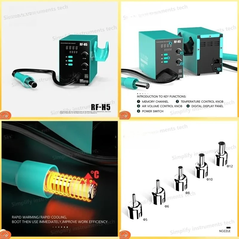 RF4 Digital Display Heat Gun Welding Station 800W BGA Rework Station for Mobile Phone PCB Repair Soldering Table 220V 110V