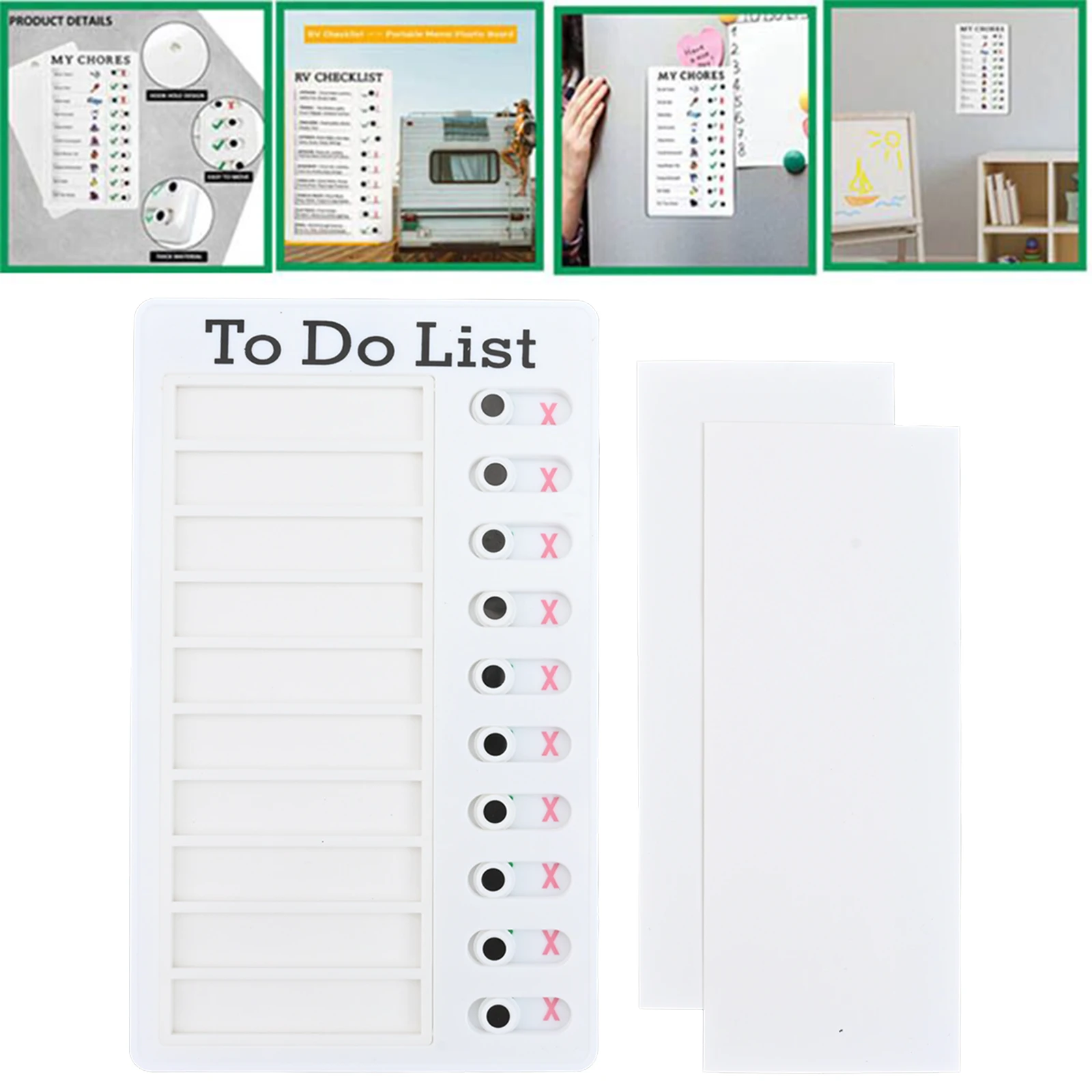 Daily To Do List Board for Senior Care Management Featuring Reusable Cards and Slide-Activated Completion Tracking