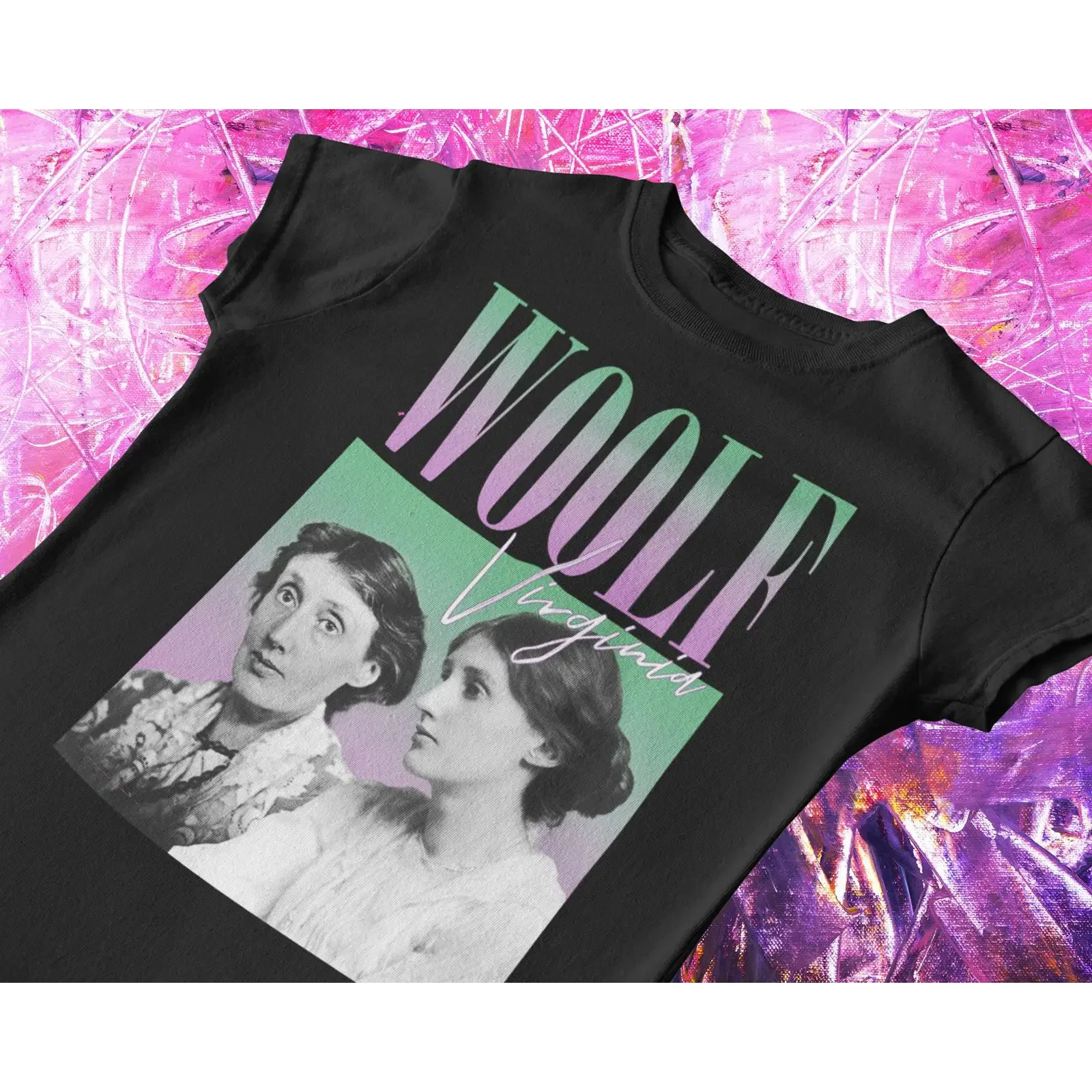 Virginia Woolf T Shirt Vintage Literary vintage Washed Casual Unisex fashion Comfortable designer clothes graphic Stretched