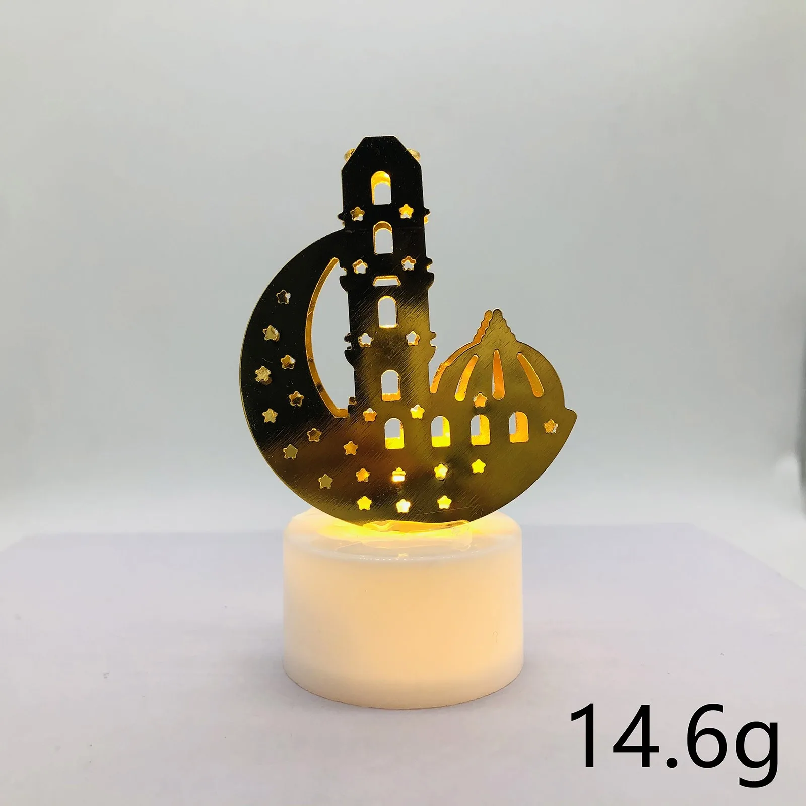 2024 Eid Mubarak Candle Lamp Creative Night Light Lantern Candle Holder Eid Mubarak Islamic Muslim Party Decor Decorative Lamp