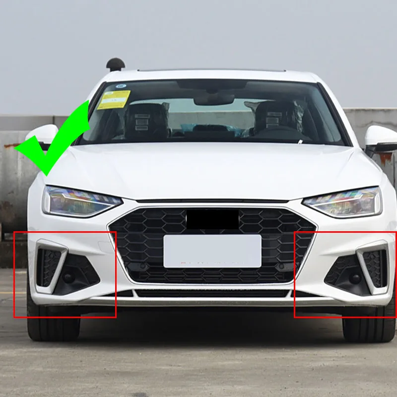 For Audi A4 B9 2020 2021 2022 2023 2024 Car front bumper corner protector made of ABS material with carbon fiber pattern