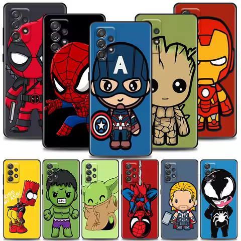 Marvel Case For Samsung Galaxy A14 A32 4G A33 5G Case A13 A23 A31 A02 A03 A11 A22 A24 Soft Cover Captain America Groot Spiderman