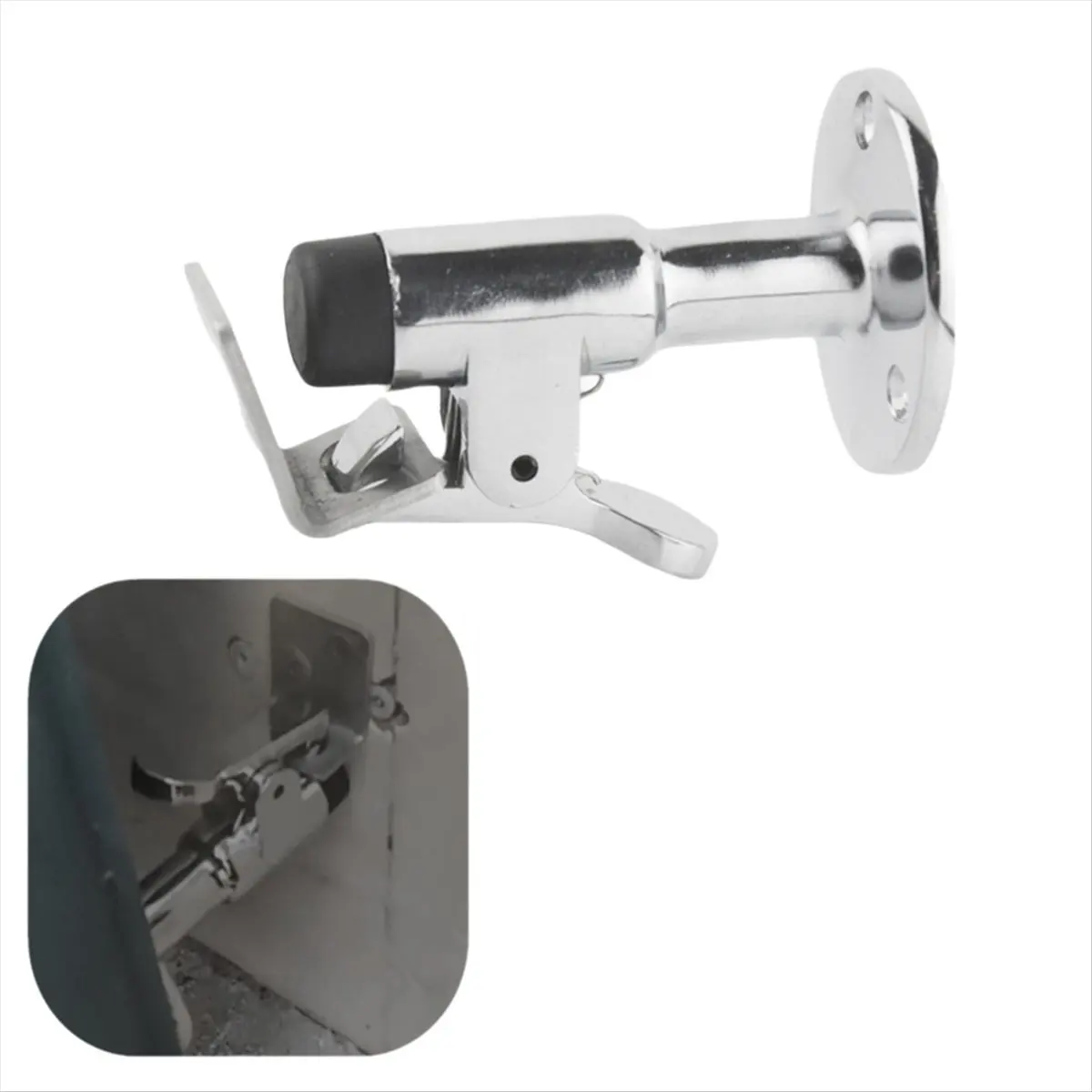 New arrival 7cm Heavy Duty DoorStop with Hook & Rubber Tip Boat Door Stopper Floor Knob Yacht RV Motorhome Spring Marine