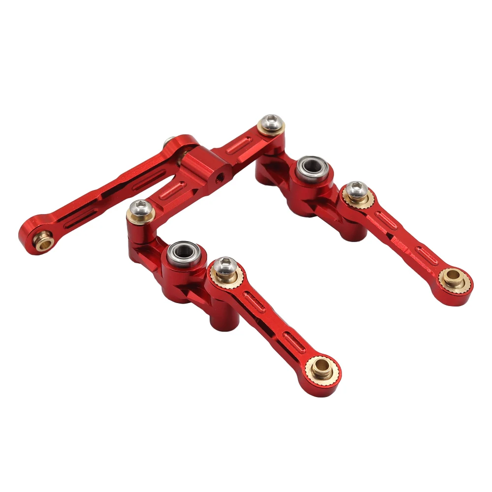 Metal Crank Steering Arm with Bridge Steering Assembly Set for Tamiya TT02 TT-02 TT02D 1/10 RC Car Upgrade Parts Accessories